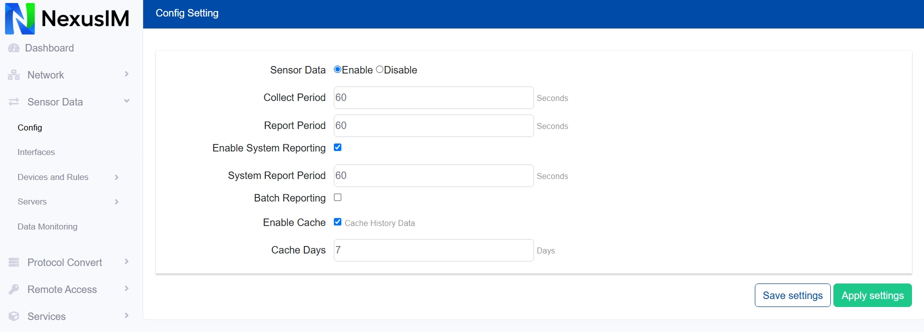 Config Setting