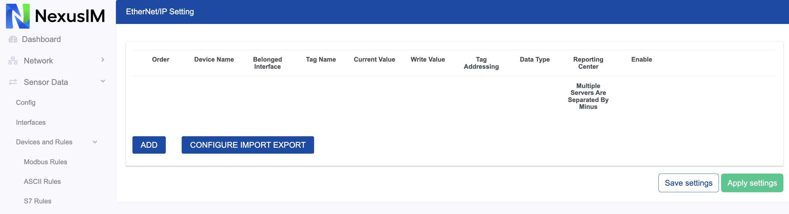 EthernetIp Setting