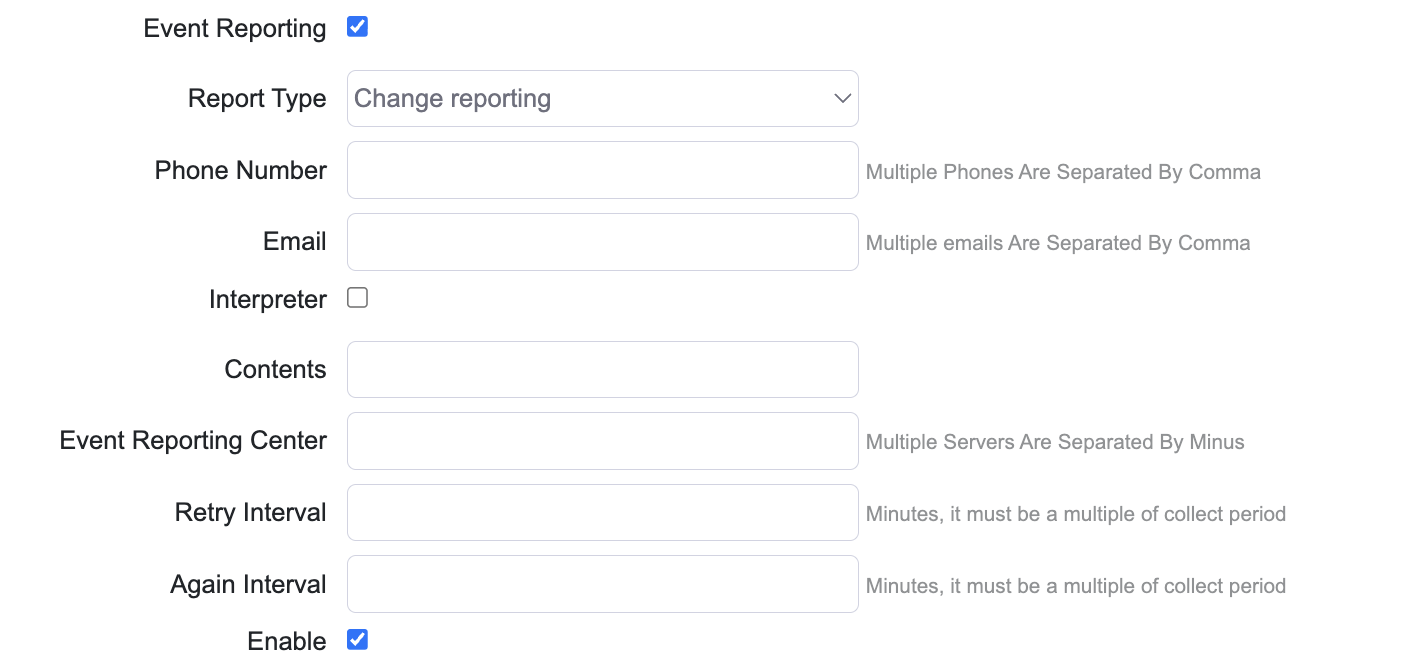 Event Reporting