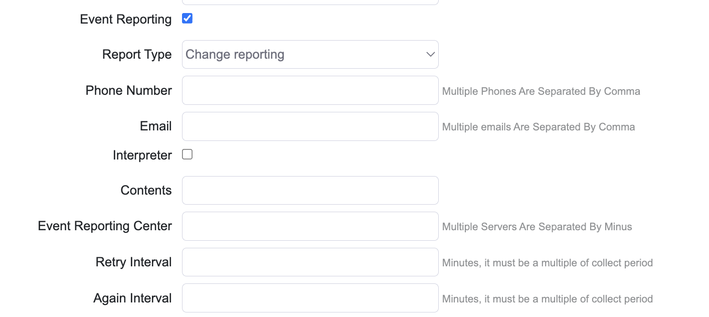 Event Reporting