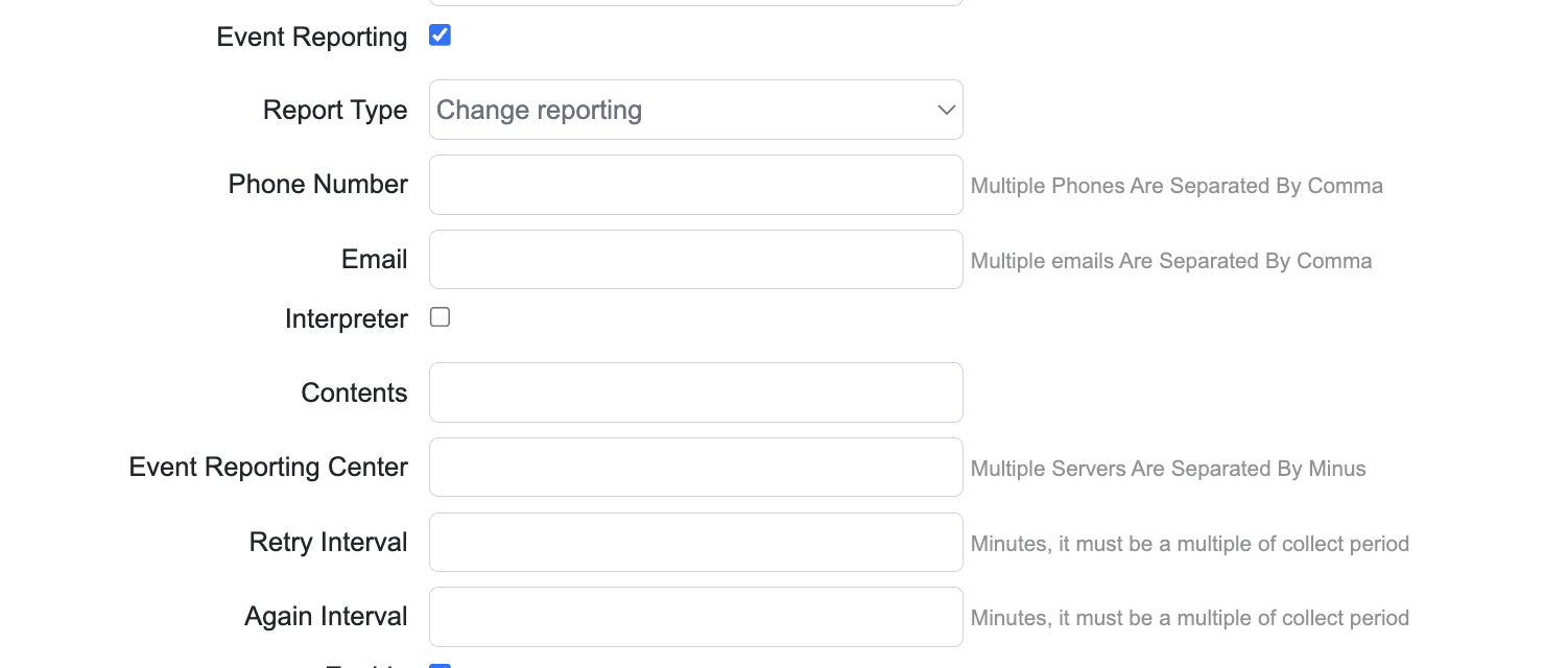 Event Reporting