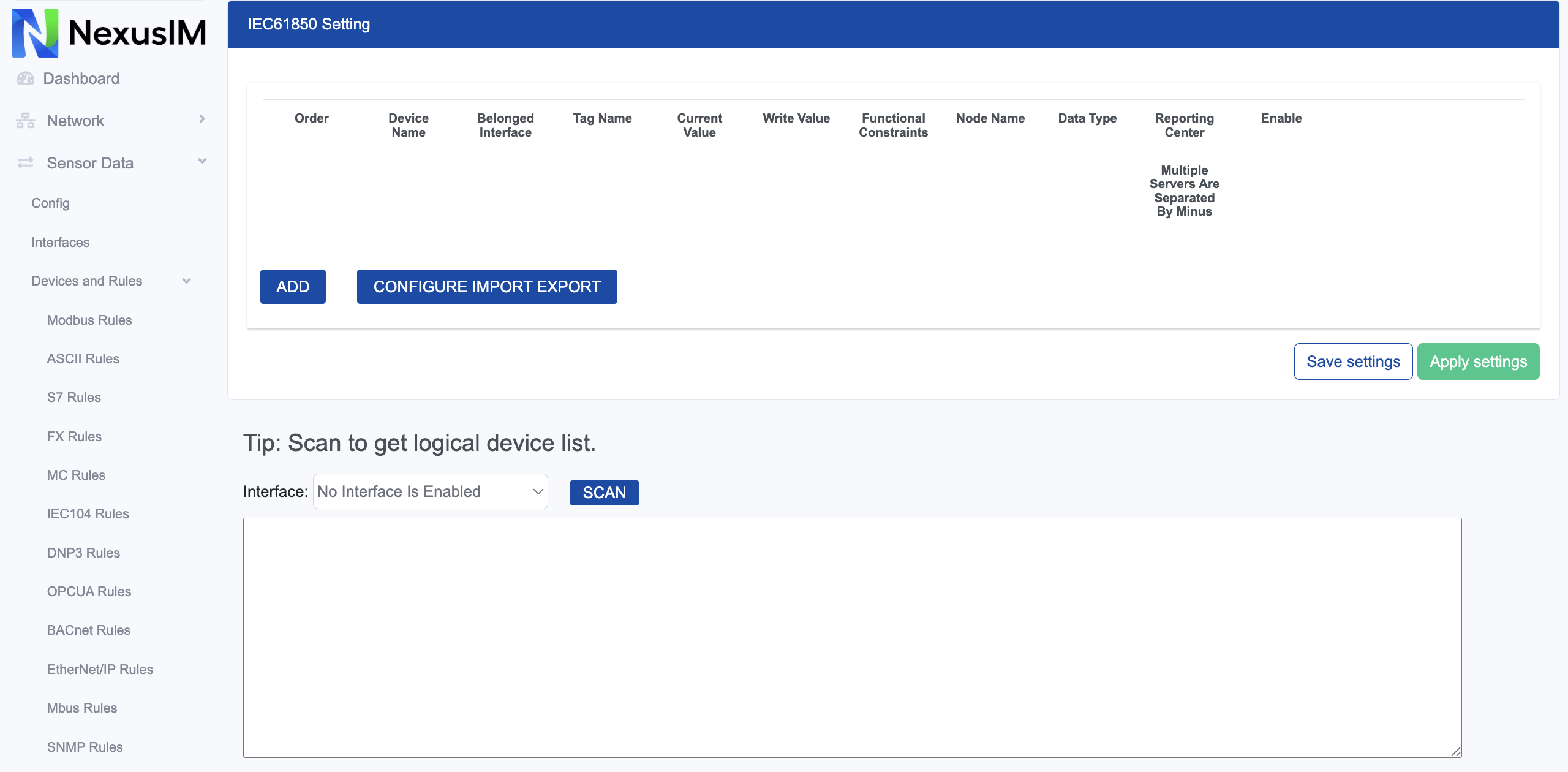 IEC61850 Setting