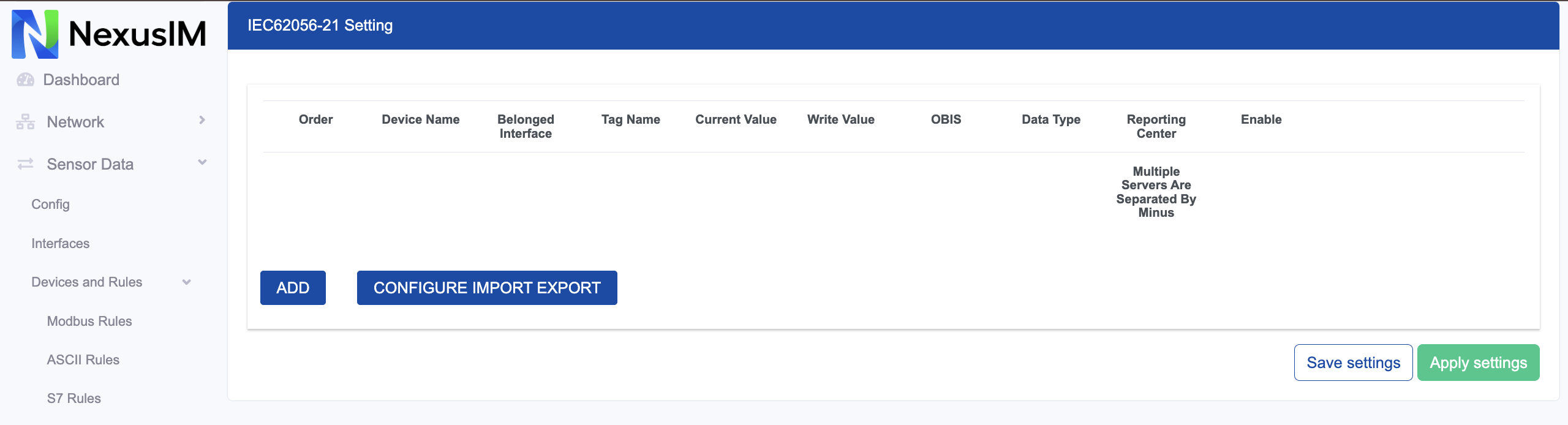 IEC62056-21 Setting