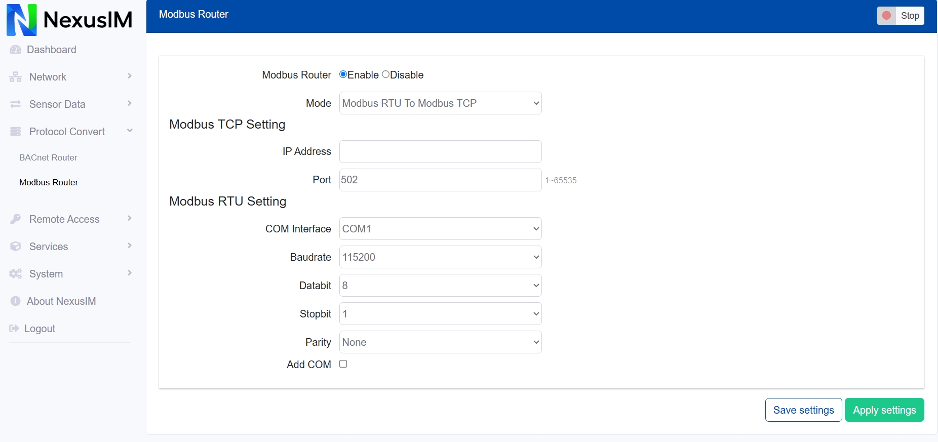 modbus router