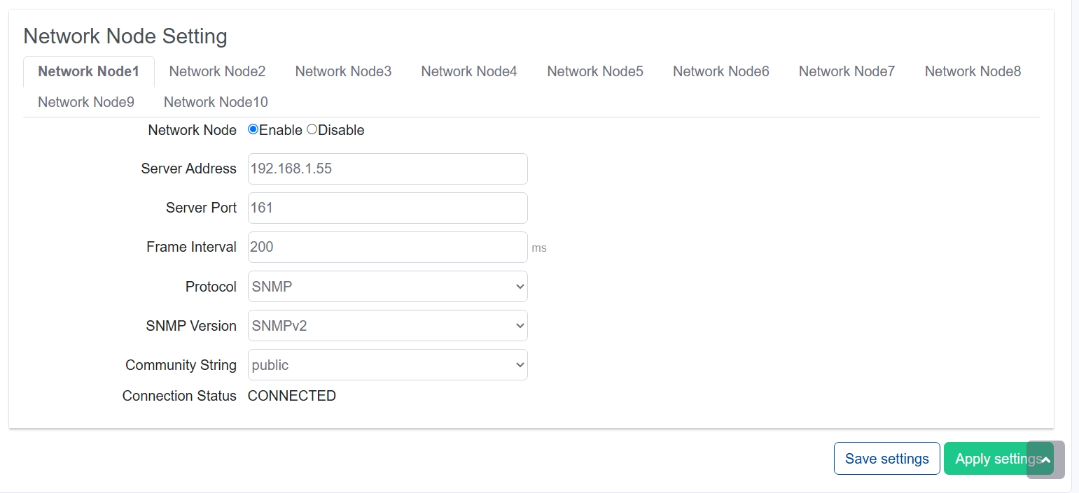 Network Node Setting